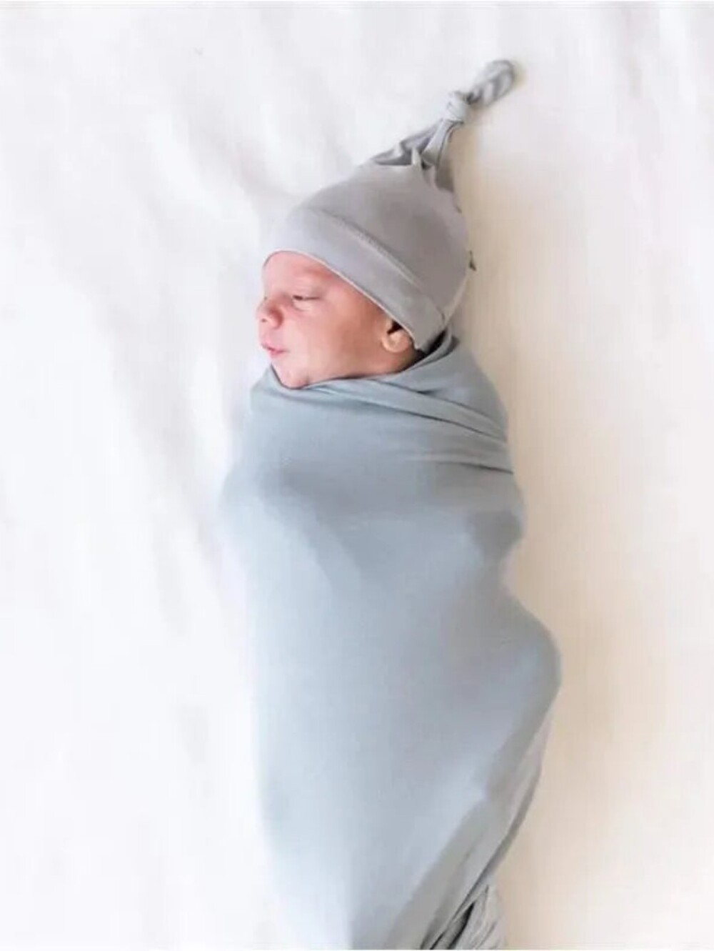Kyte Baby Bamboo Soft Knot Beanie Hat Light Gray | 0-3M